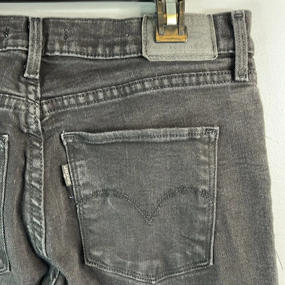 LEVIS 311 Shaping Skinny Jeans Black Denim Black Tab Stretch Mid Rise Size 27 - Picture 5 of 11